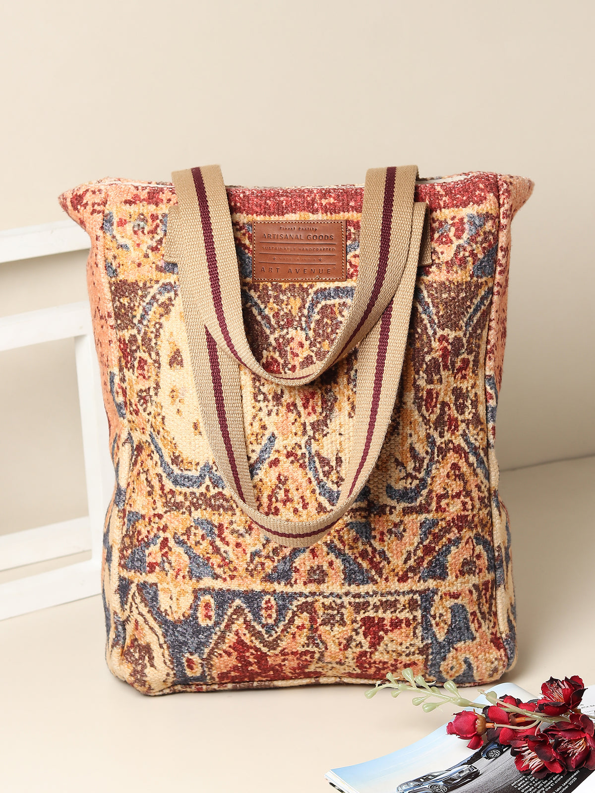 Vintessa tote bag embroidery detail — Art Avenue