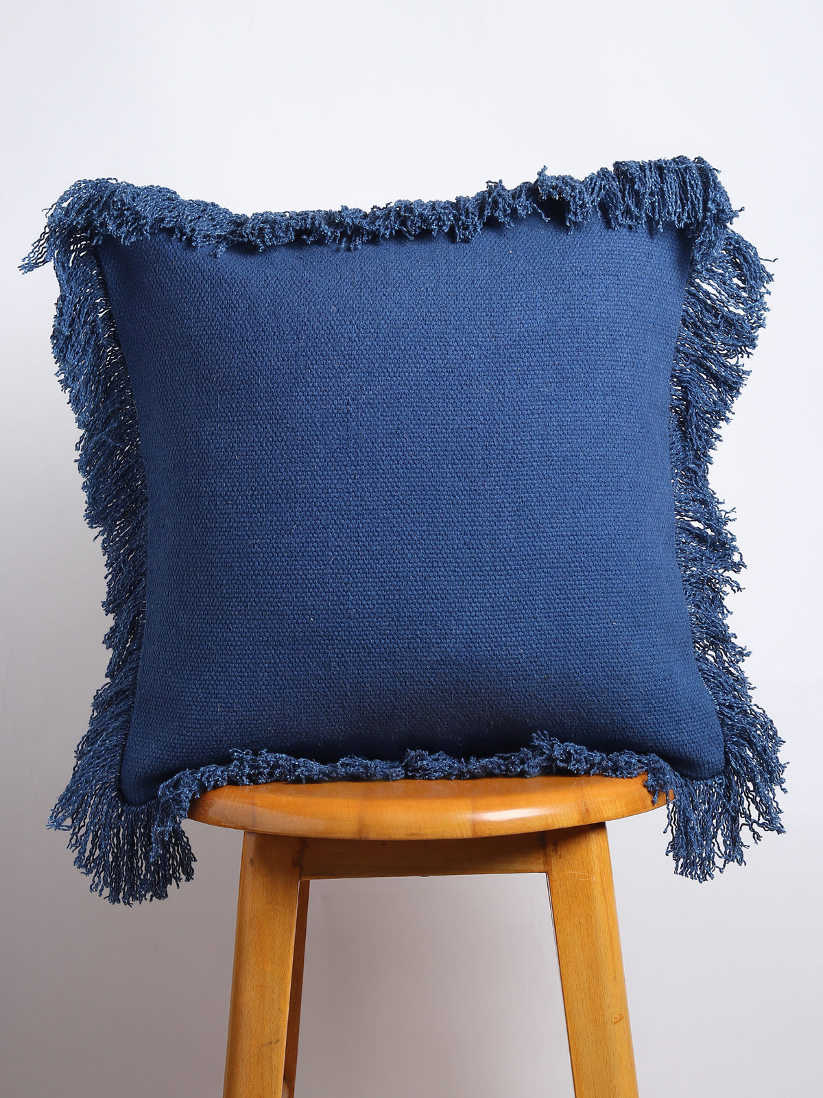 Hektor Solid Blue Square Cushion Cover