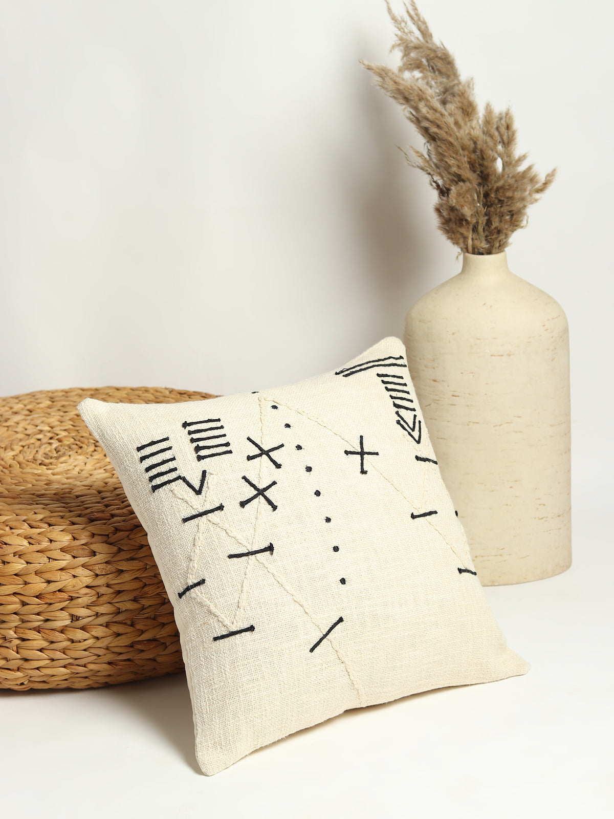 Alcippe Hand-Embroidered Square Cushion Cover