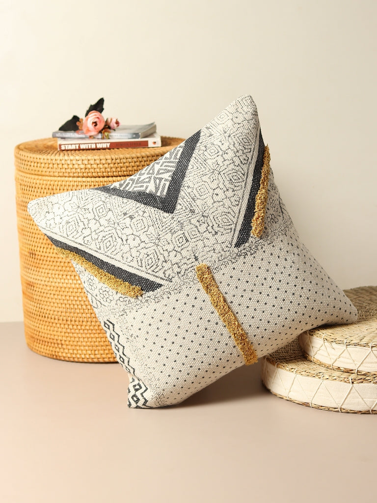 Lilith Block-Printed Square Cushion Cover