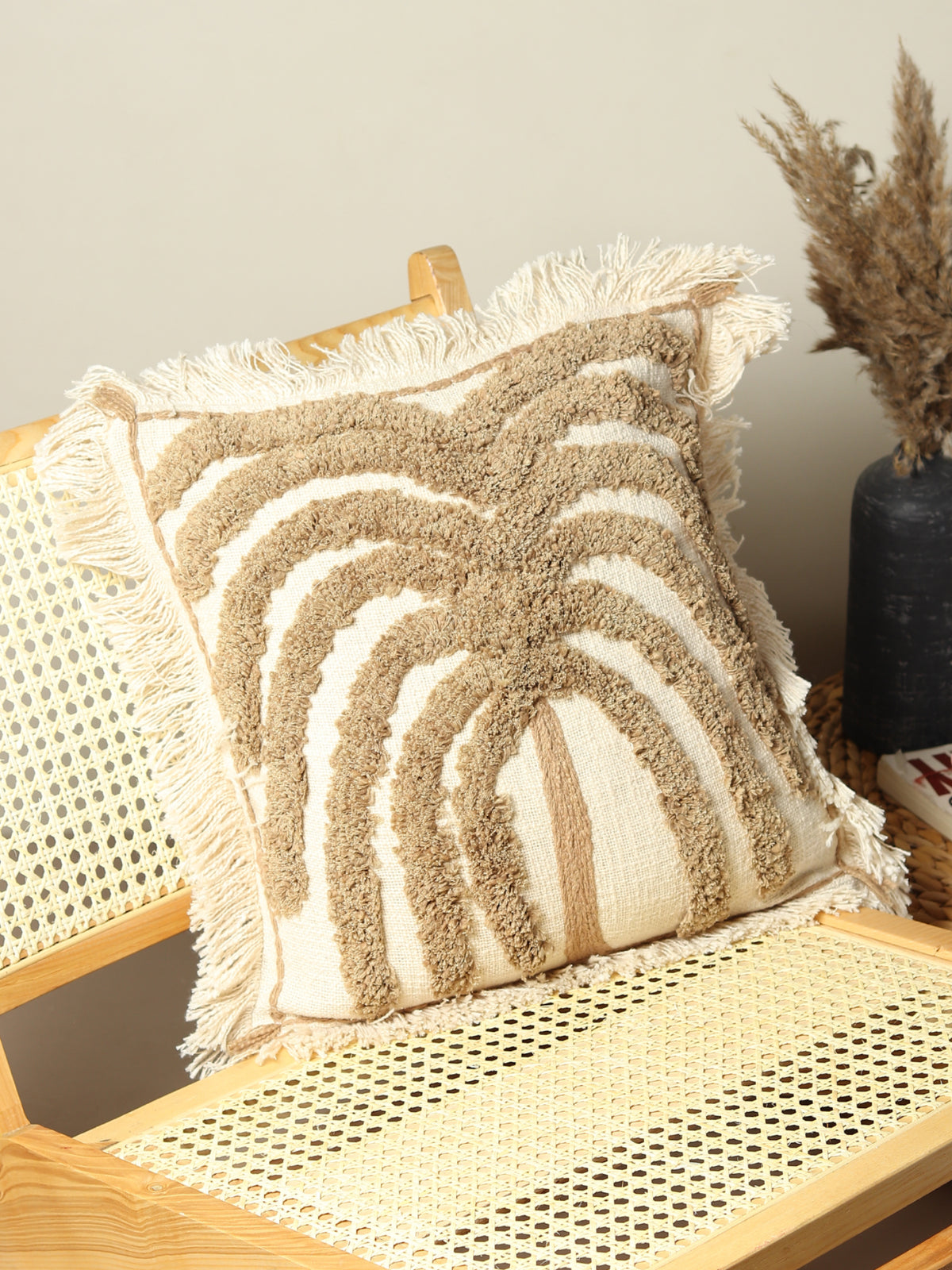 Palm Spring Tufted Square Cushion Cover