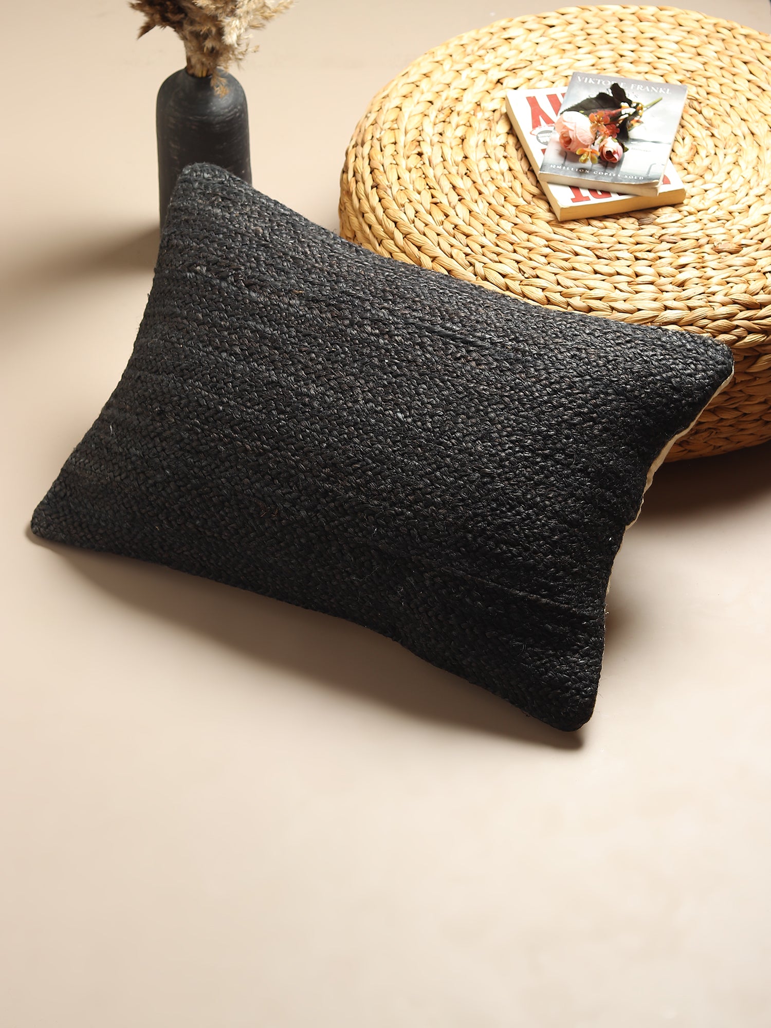 Kashiwa Overdyed Braided Jute Lumbar Cushion Cover