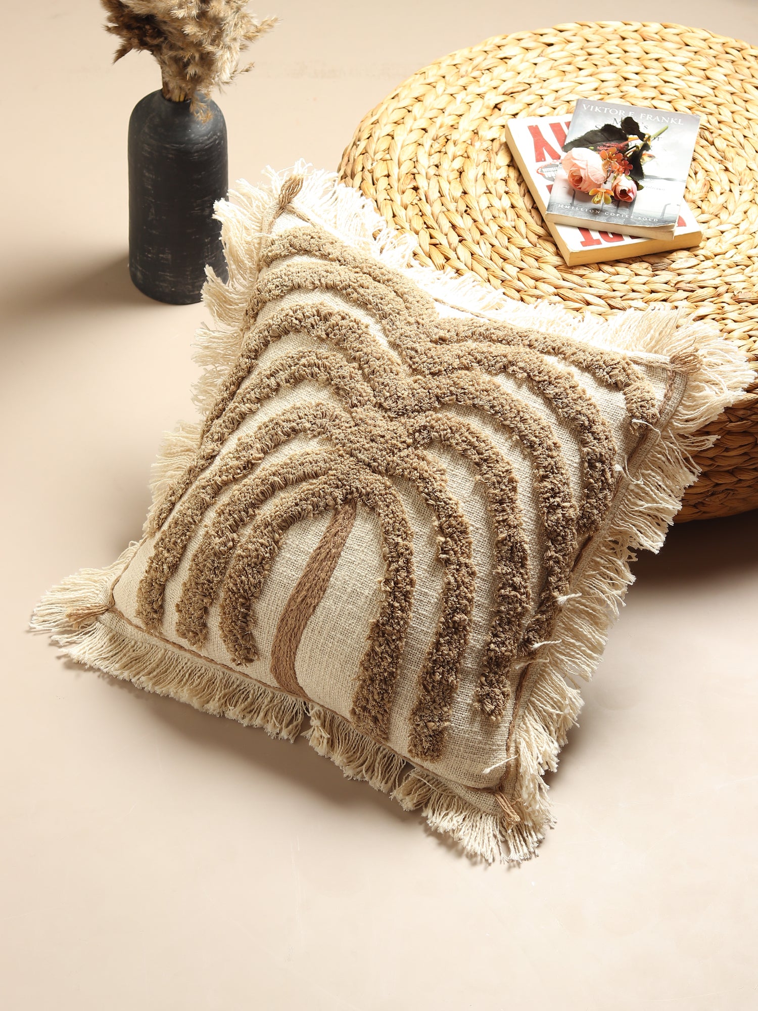 Palm Spring Tufted Square Cushion Cover