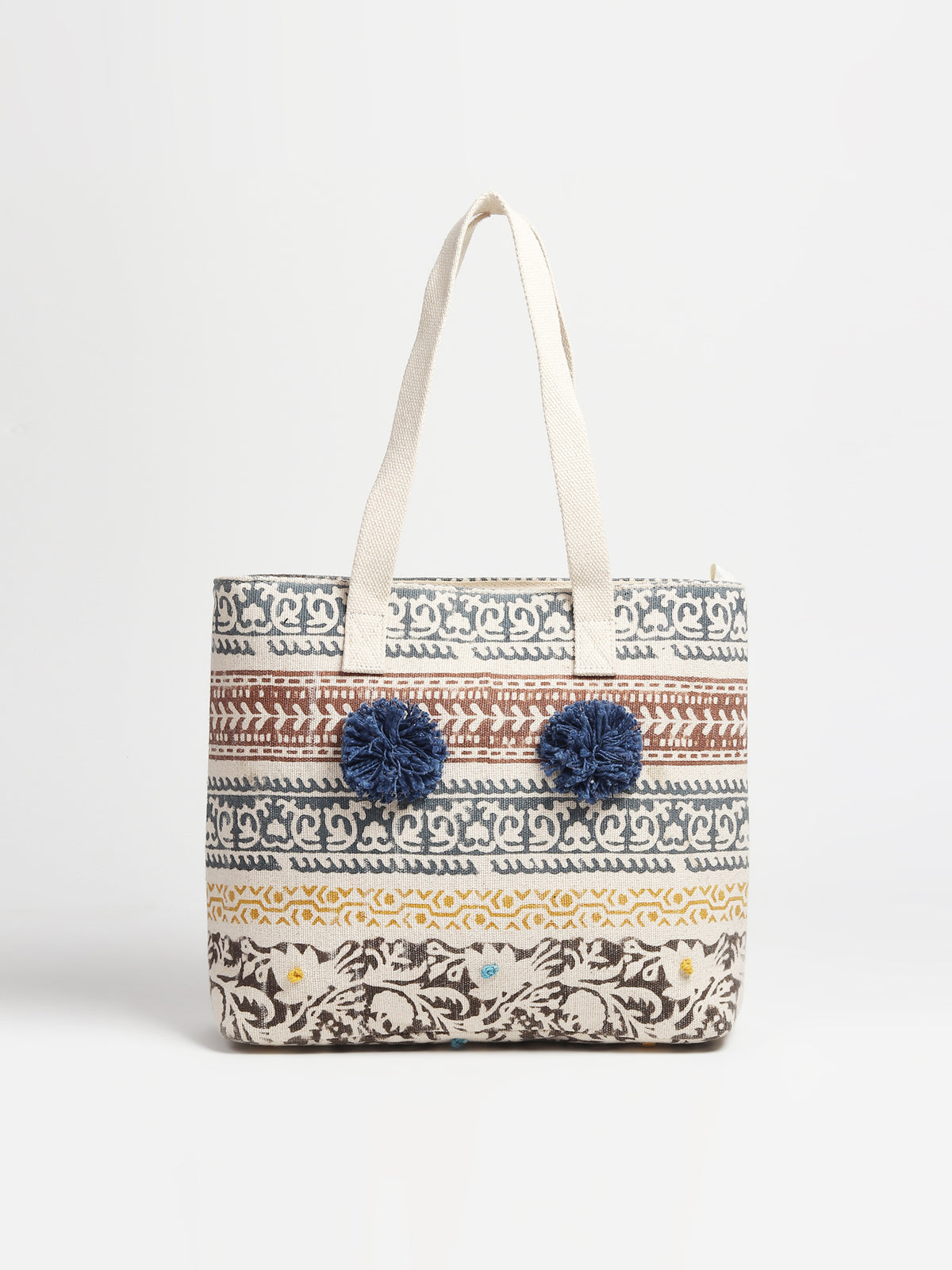 Giant block-printed cotton tote bag — Art Avenue