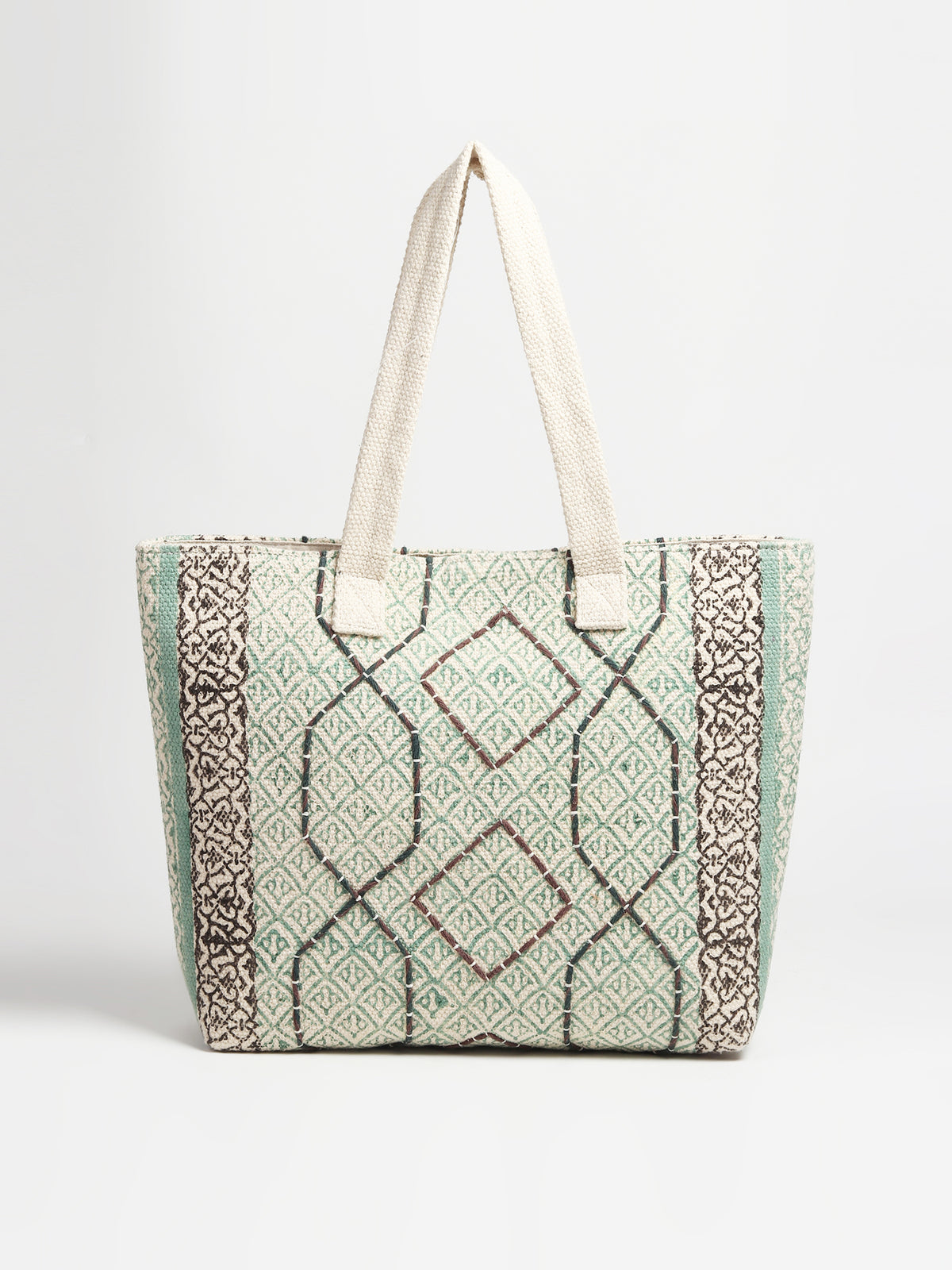 Flora cotton tote bag interior — Art Avenue