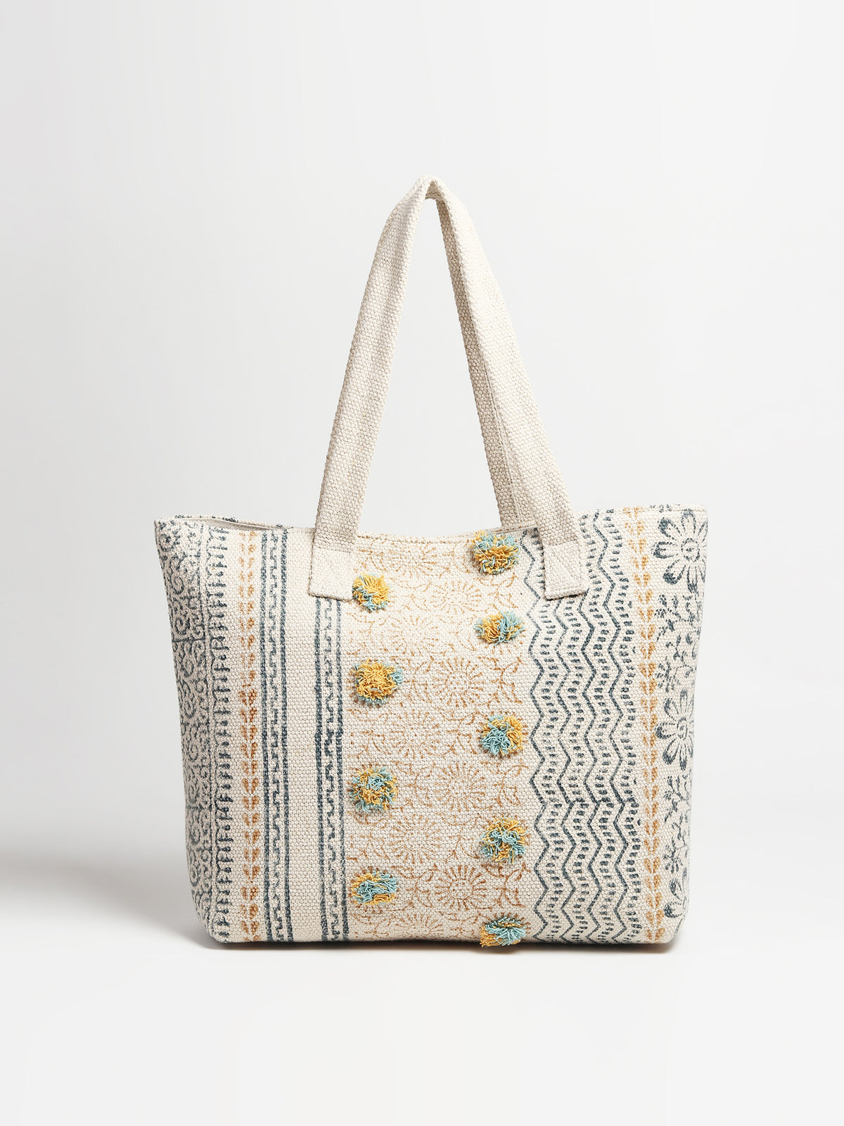 Mars block-printed cotton tote bag — Art Avenue