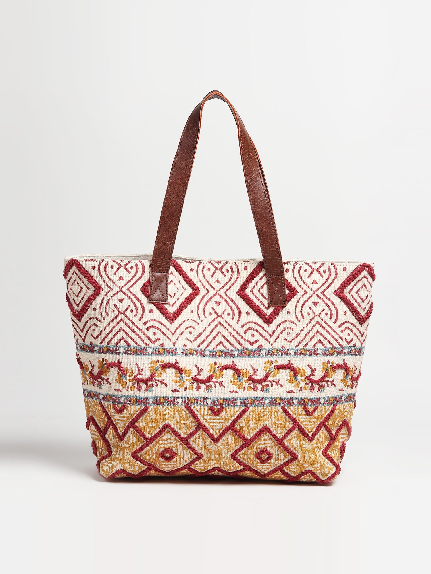 Yibing block-printed cotton tote bag — Art Avenue