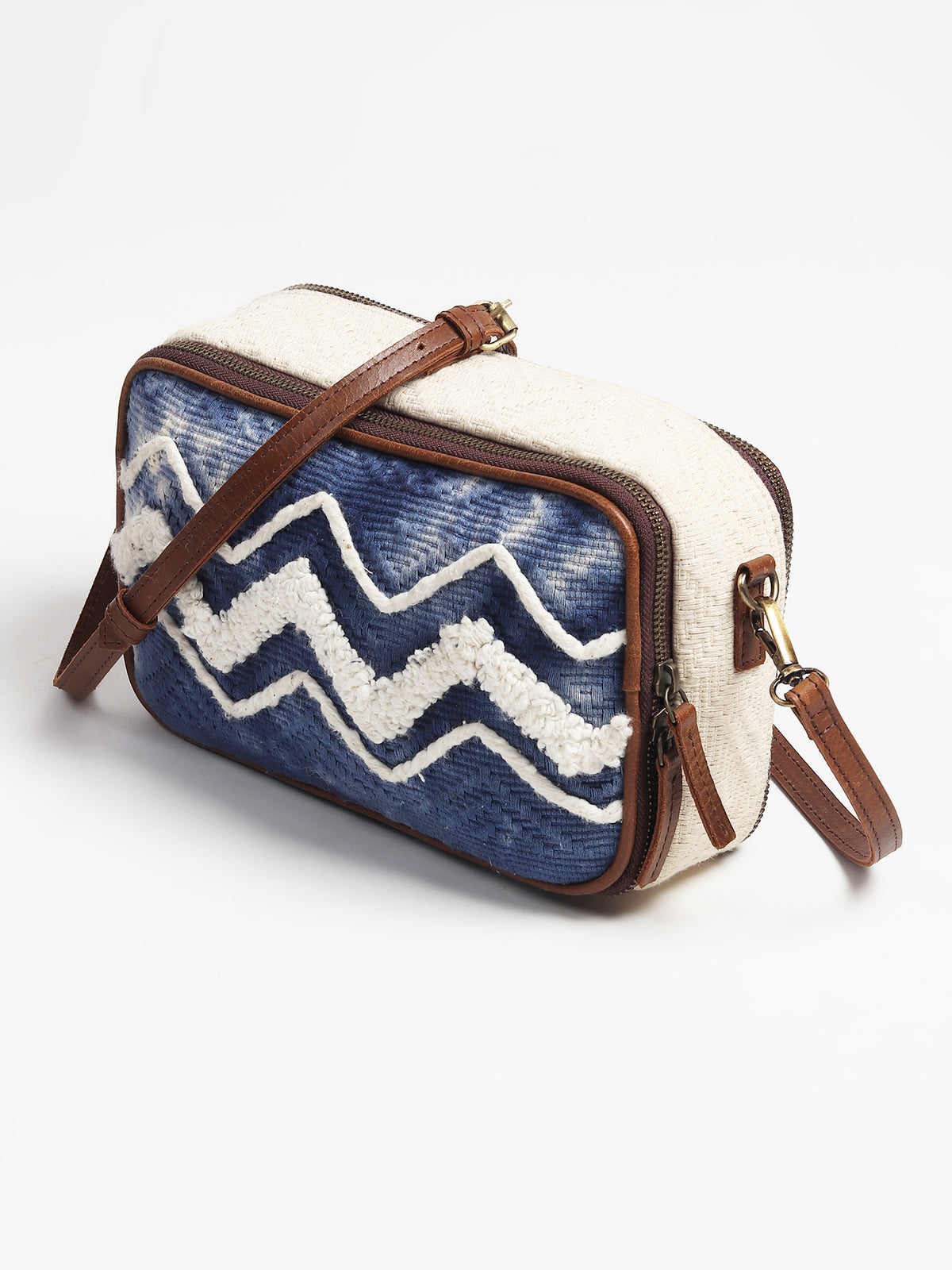 Luigina cotton sling bag, side view — Art Avenue