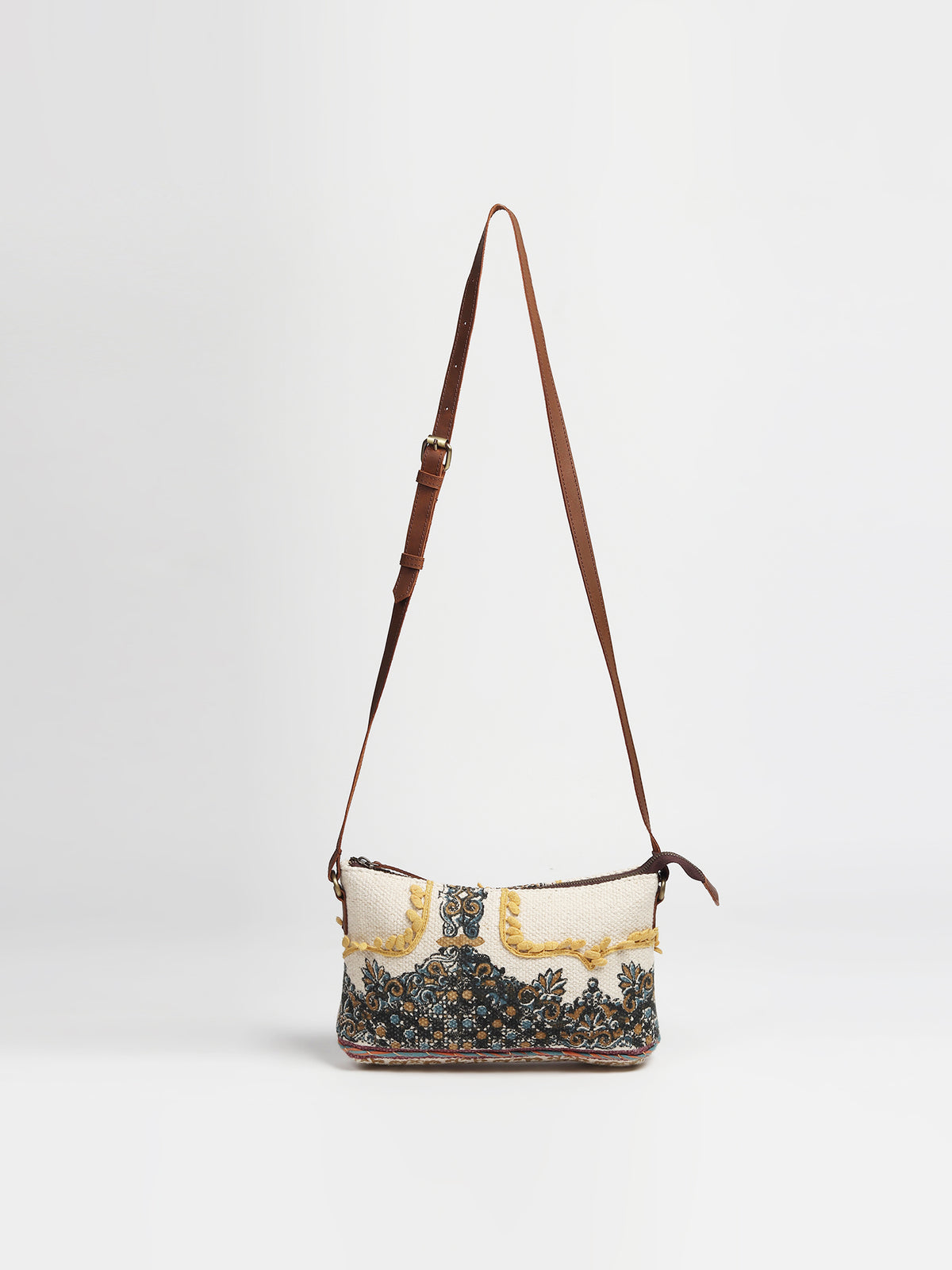 Danian leather sling bag, side view — Art Avenue