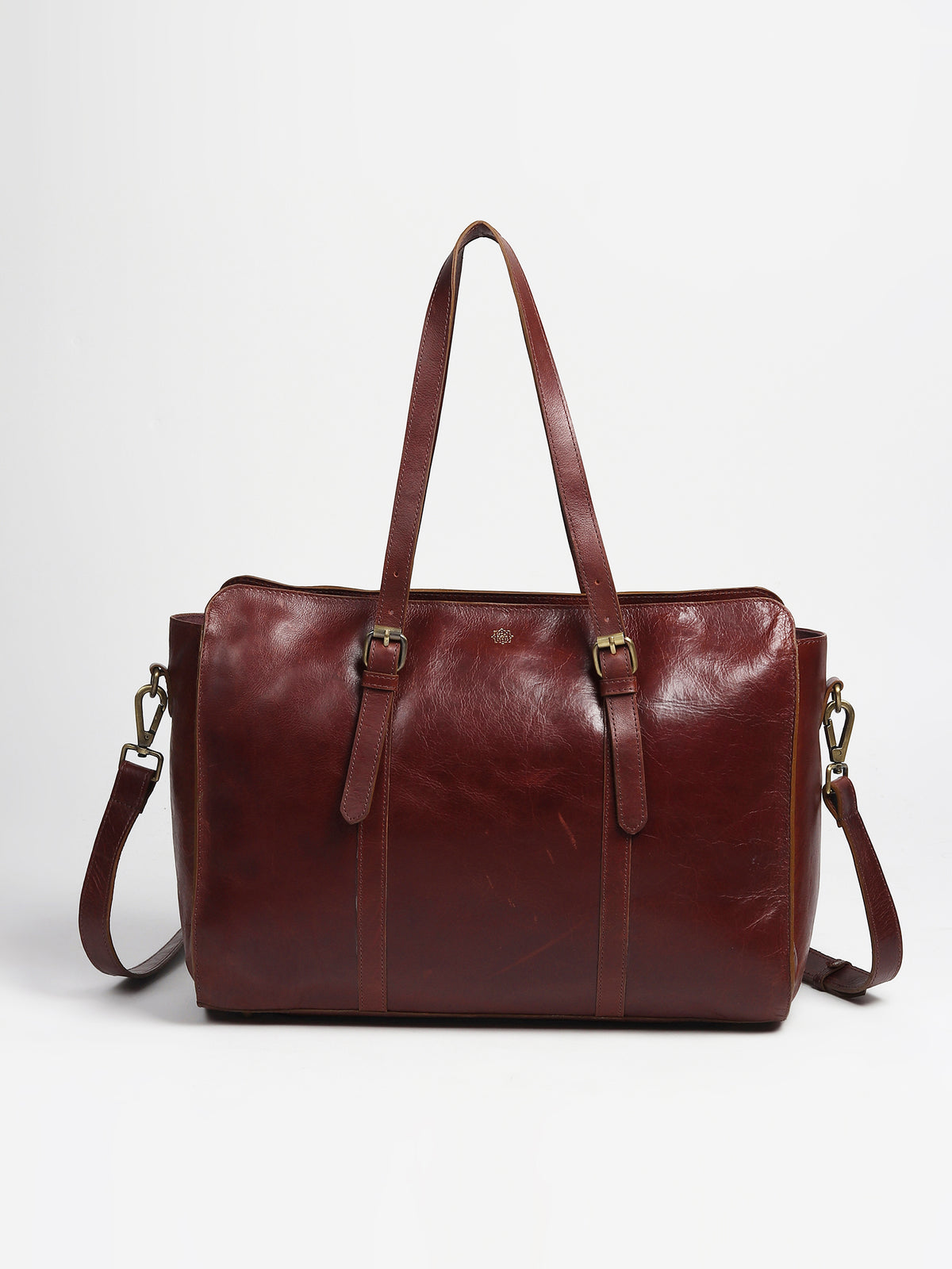 Adieu leather laptop bag side view — Art Avenue