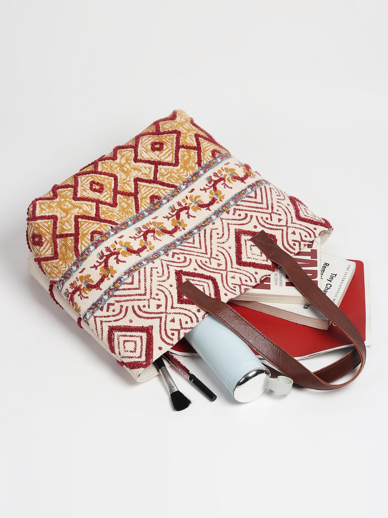 Yibing block-printed tote bag alternate view — Art Avenue