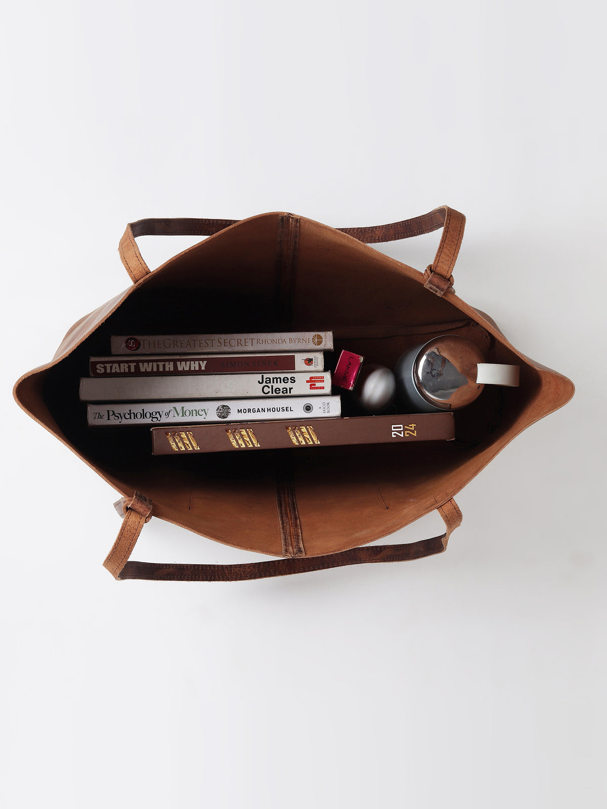 Avarice leather tote bag alternate angle — Art Avenue