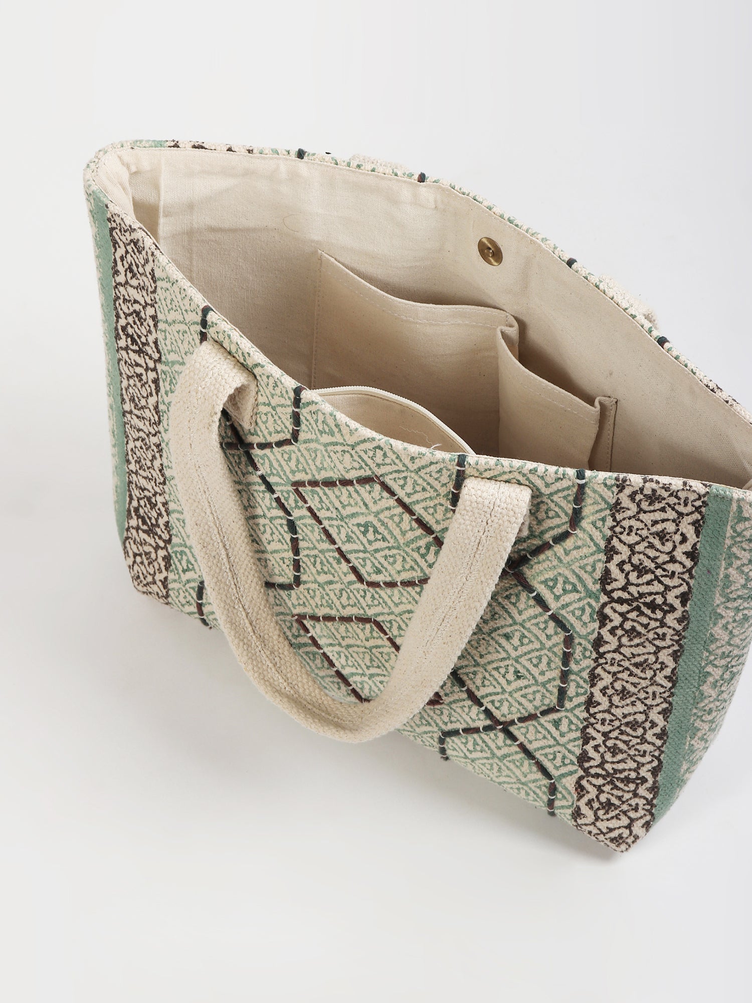 Flora cotton tote bag flat lay — Art Avenue