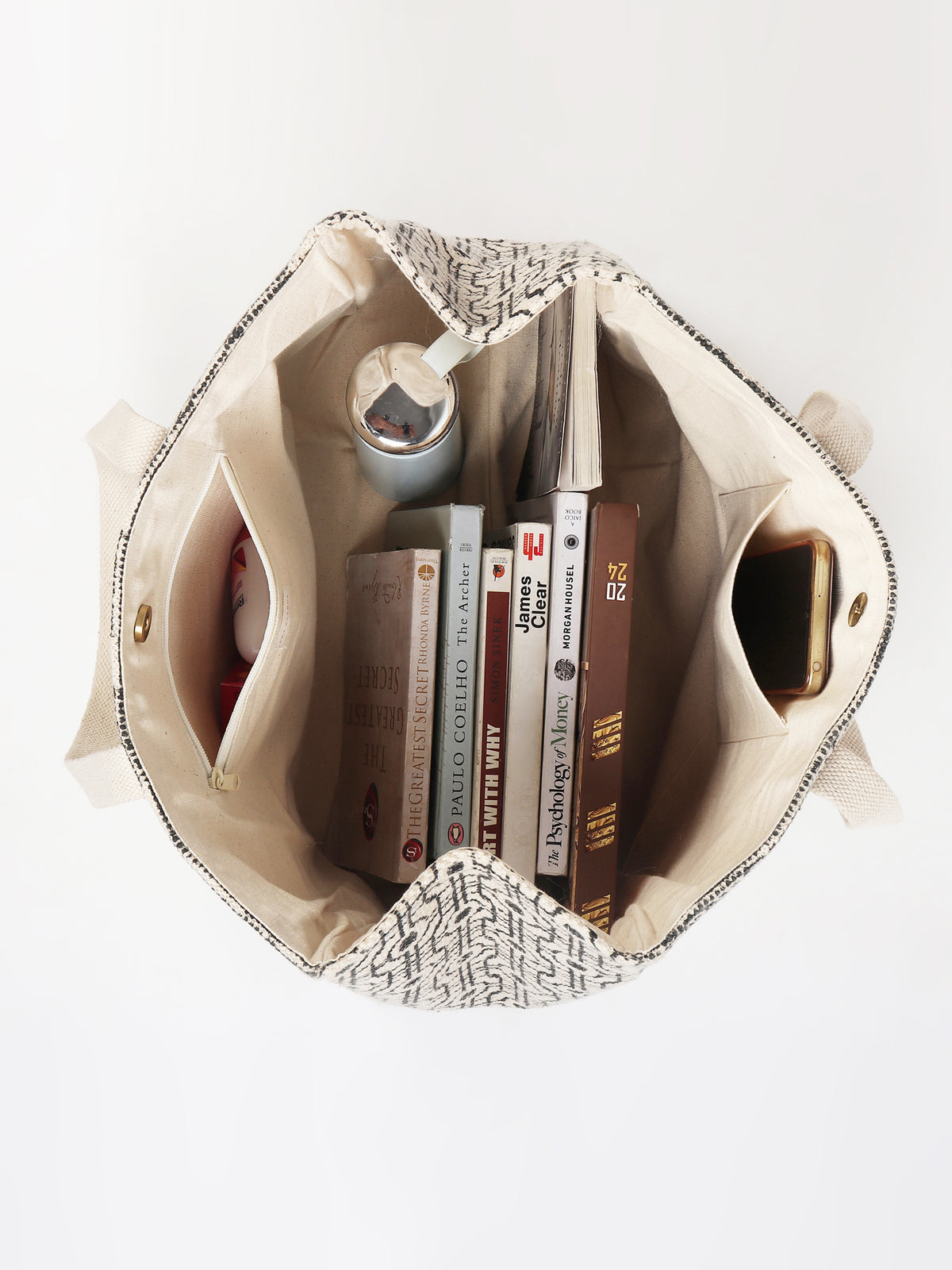 Banias cotton tote bag flat lay — Art Avenue