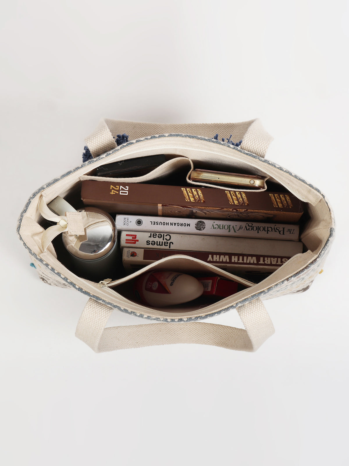Giant cotton tote bag flat lay — Art Avenue