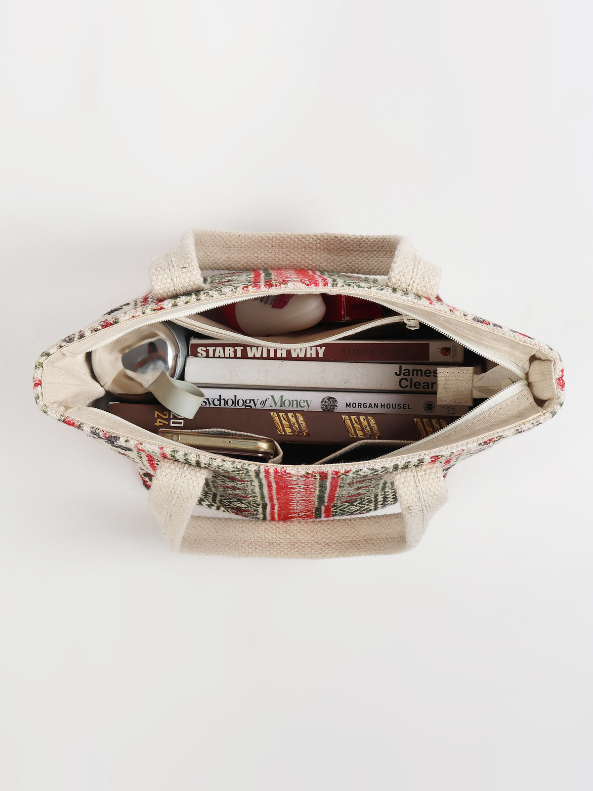 Beckon cotton tote bag flat lay — Art Avenue