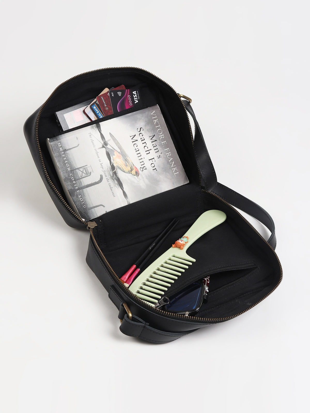 Laremy leather sling bag alternate angle — Art Avenue