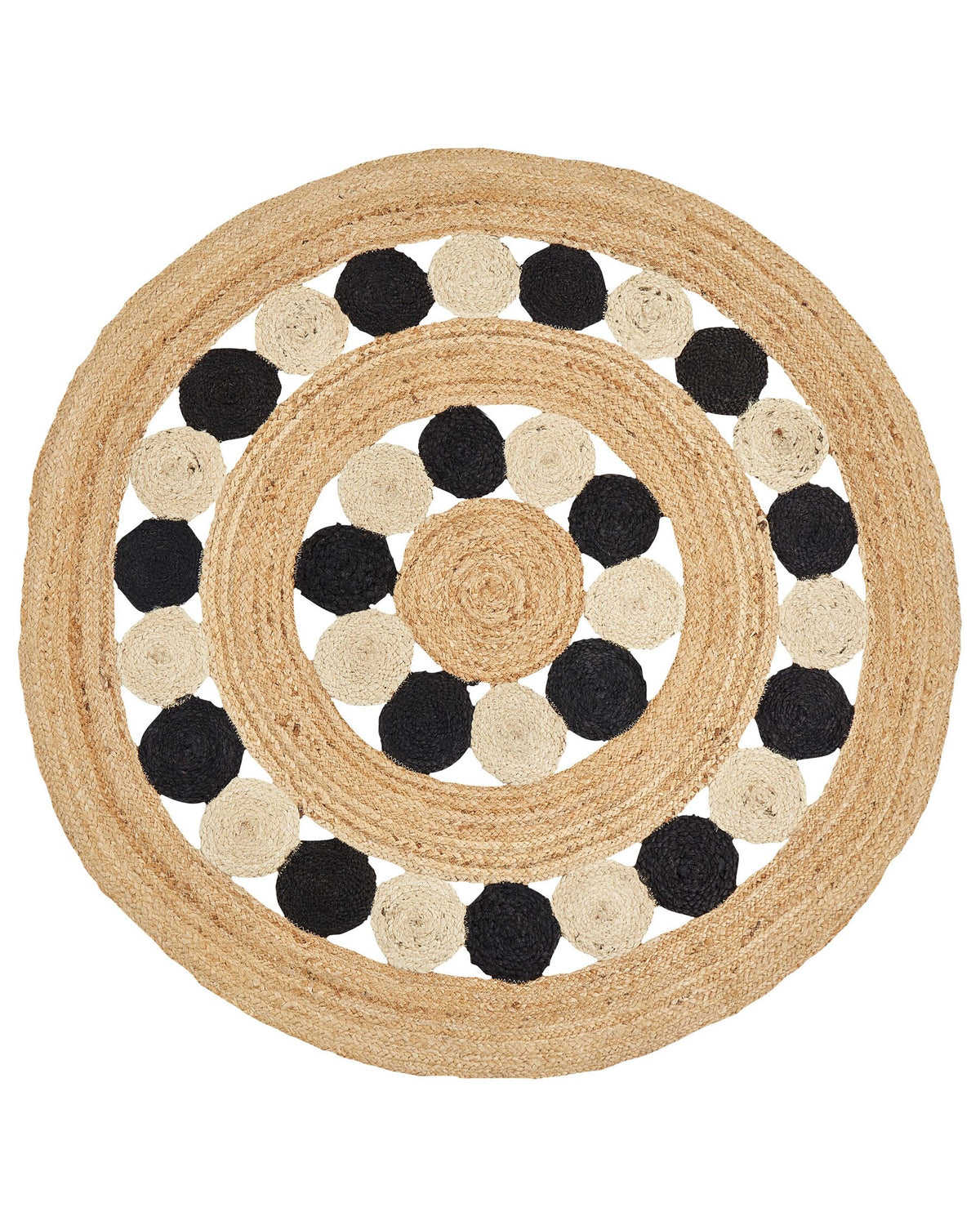 Nelson Round Braided Jute & Chindi Rug
