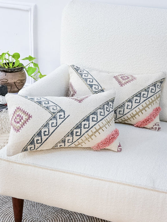 Fence Block-Printed Lumbar Cushion Cover — Art Avenue