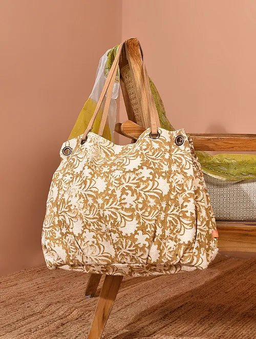 Basin block-printed cotton handbag — Art Avenue
