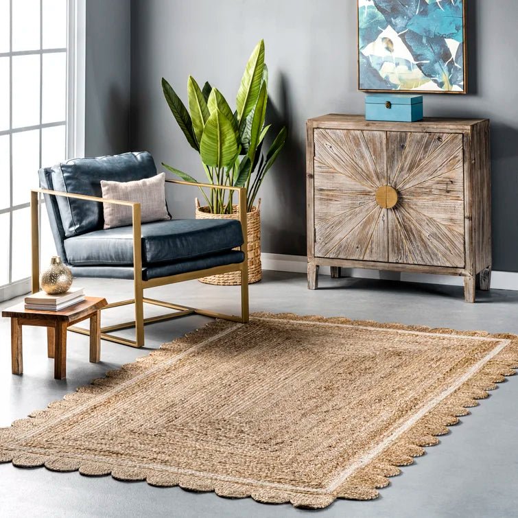 Cadarrah braided jute rug top view — Art Avenue