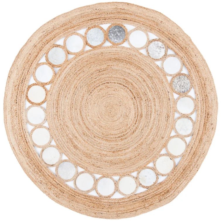 COFFMAN - ROUND JUTE BEIGE GRAY RUG - ART AVENUE