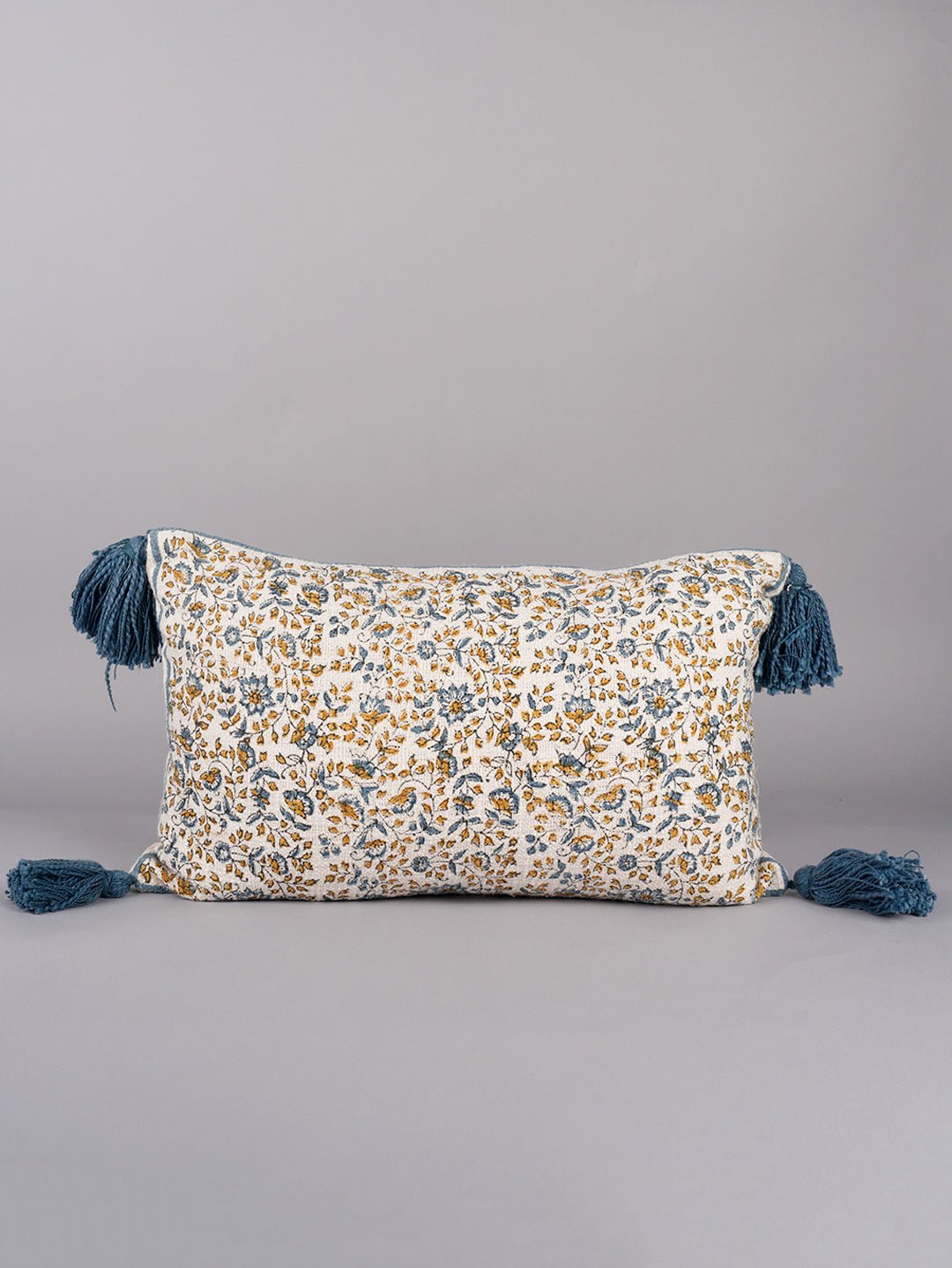 GARDEN OF JOY - BLOCK PRINTED LUMBAR CUSHION COVER - ART AVENUE
