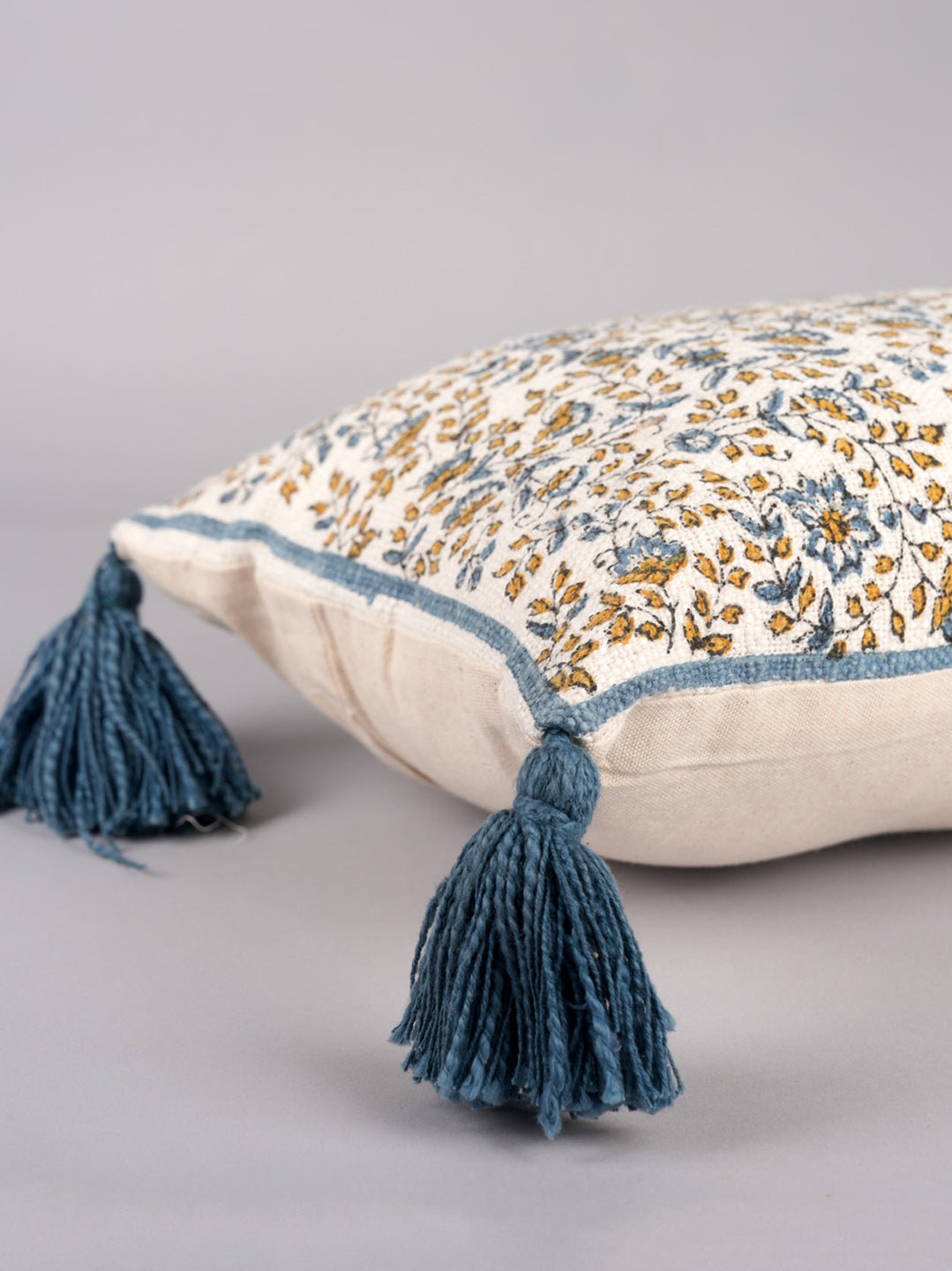 GARDEN OF JOY - BLOCK PRINTED LUMBAR CUSHION COVER - ART AVENUE