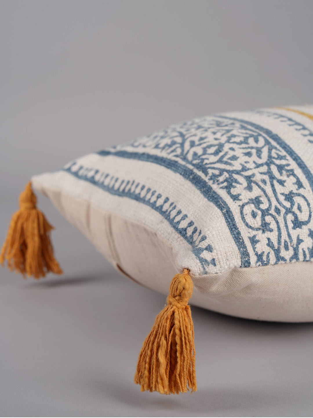 CLEMATIS - BLOCK PRINTED LUMBAR CUSHION COVER - ART AVENUE