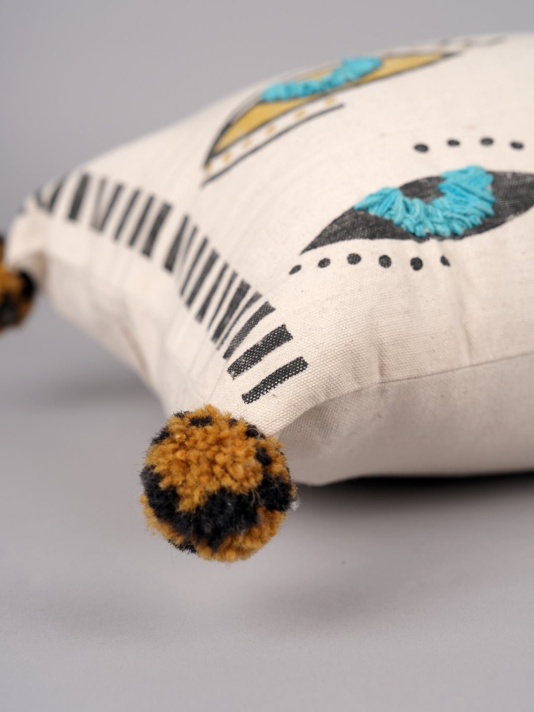 EYE OF SUNSHINE - BLOCK PRINTED LUMBAR CUSHION COVER - ART AVENUE