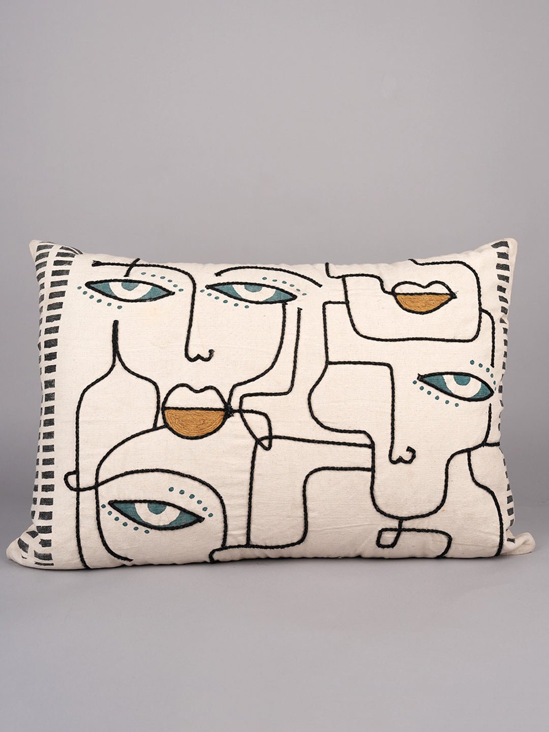 DOODLE DREAM SERENITY - BLOCK PRINTED LUMBAR CUSHION COVER - ART AVENUE