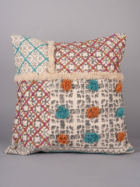 BLOCK PRINTED - SQAURE CUSHION COVER - ART AVENUE