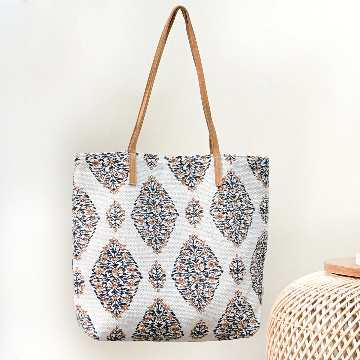 Armenia block-printed cotton tote bag — Art Avenue
