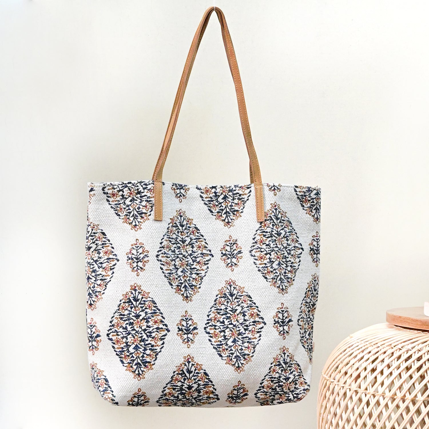 Armenia block-printed cotton tote bag — Art Avenue
