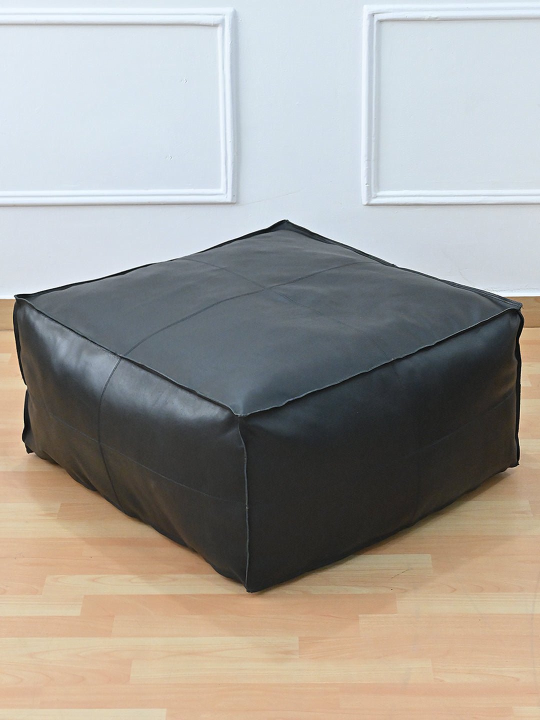 HARPER- CUBICAL LEATHER POUF - ART AVENUE