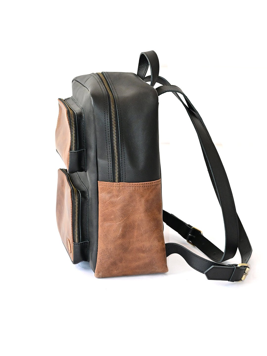 Elise leather backpack hardware detail — Art Avenue