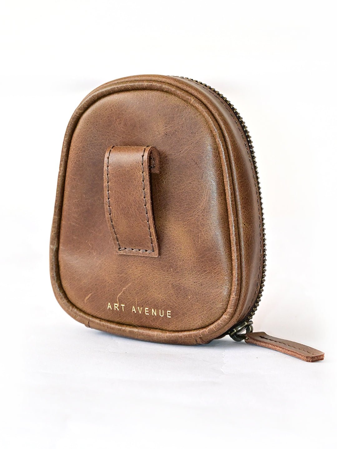 Craic leather waist pouch, side view — Art Avenue