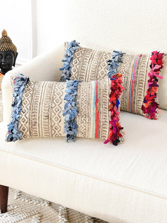 Erebus Block-Printed Lumbar Cushion Cover — Art Avenue