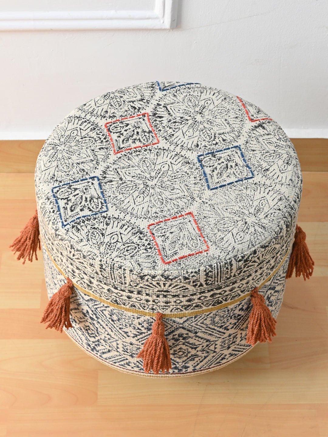 Accept kilim ottoman from above — Art Avenue