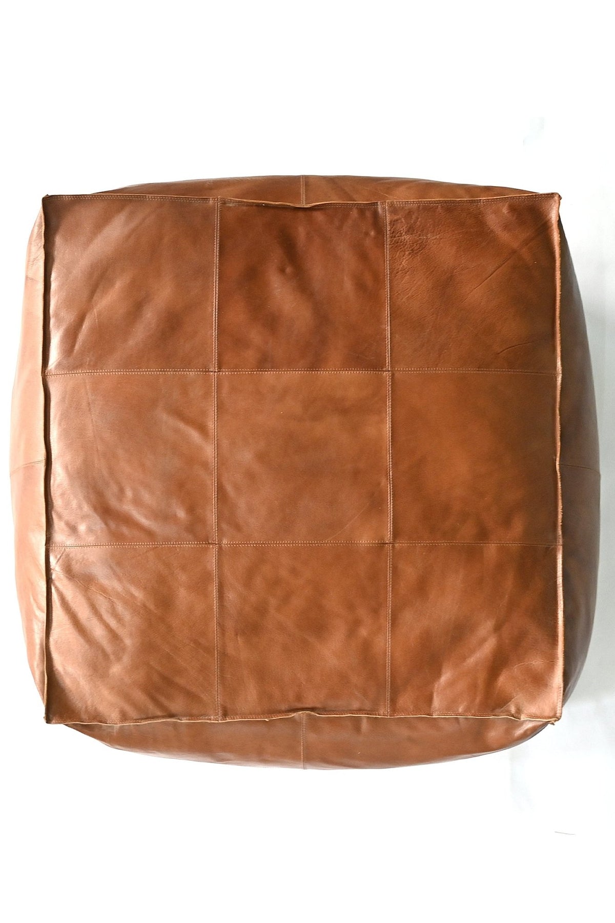HARPER- CUBICAL LEATHER POUF - ART AVENUE