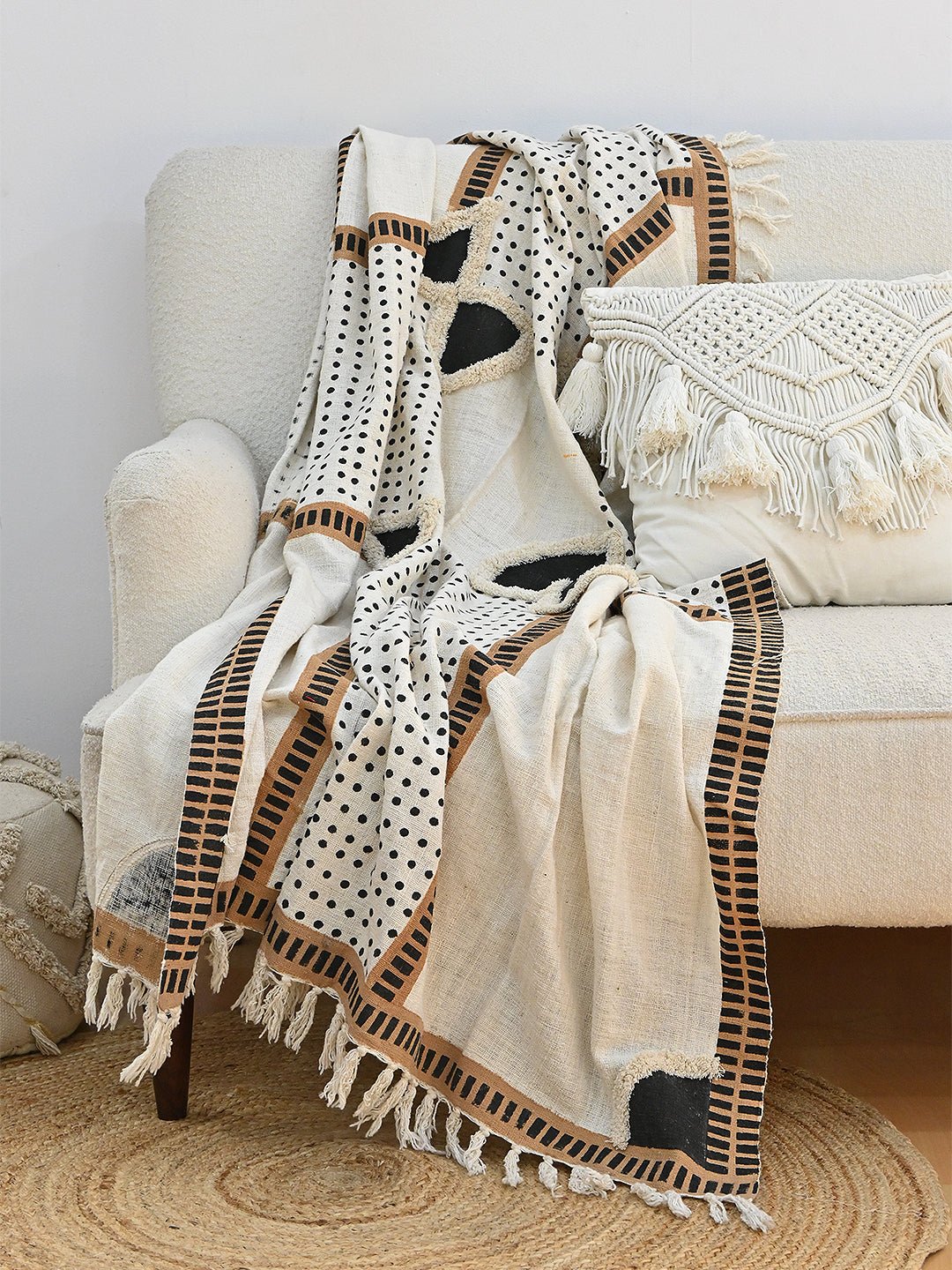 POLKA DOT - BLOCK PRINTED THROW - ART AVENUE