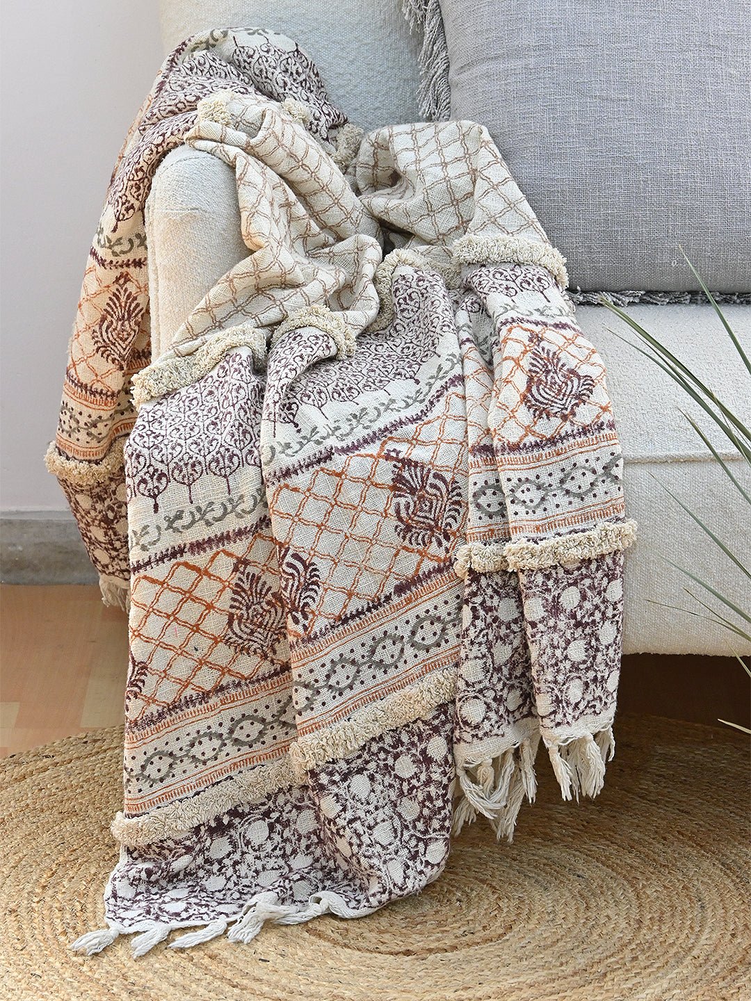 GALINA - BLOCK PRINTED THROW - ART AVENUE