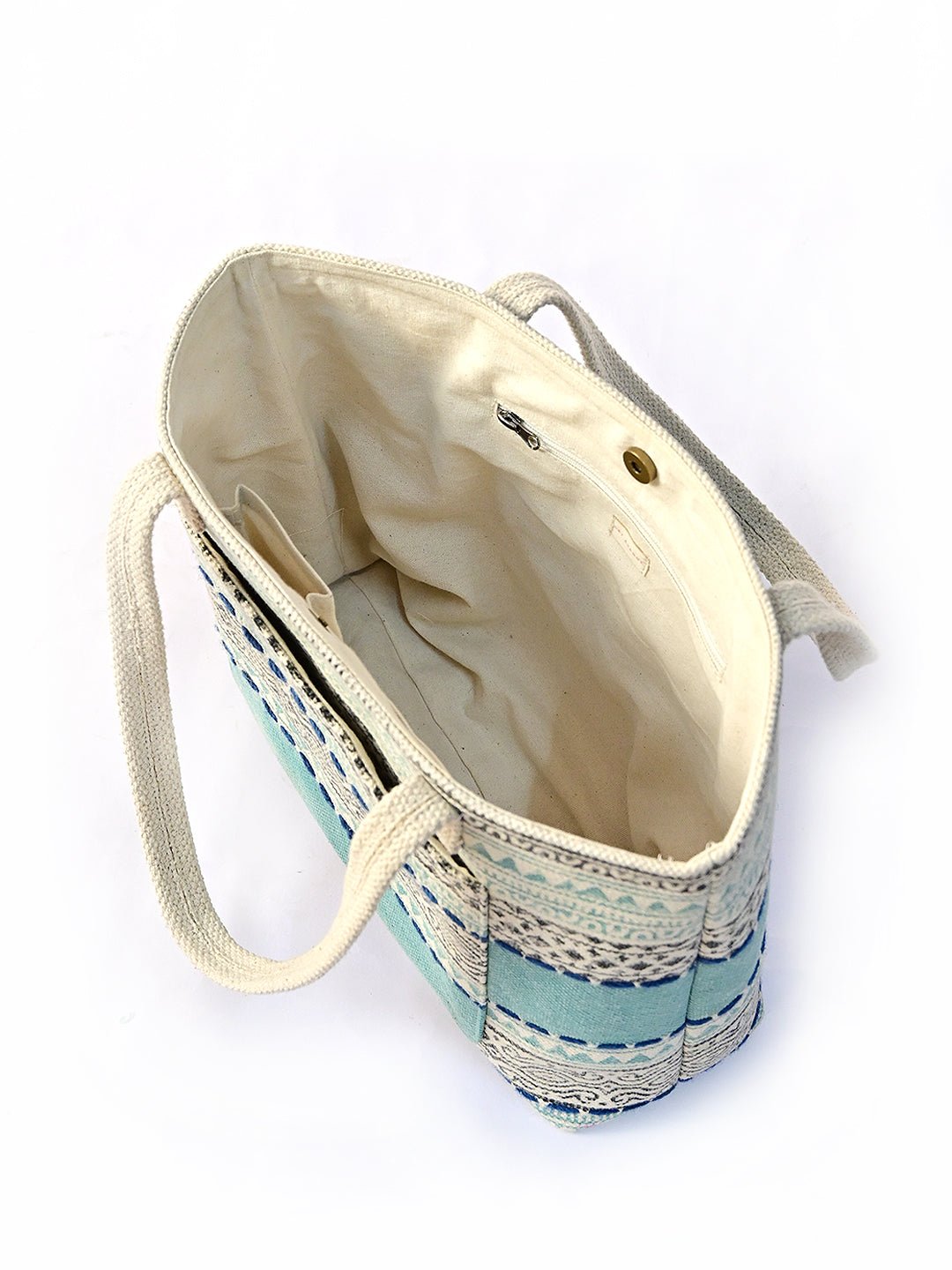 Susan block-printed tote bag alternate view — Art Avenue
