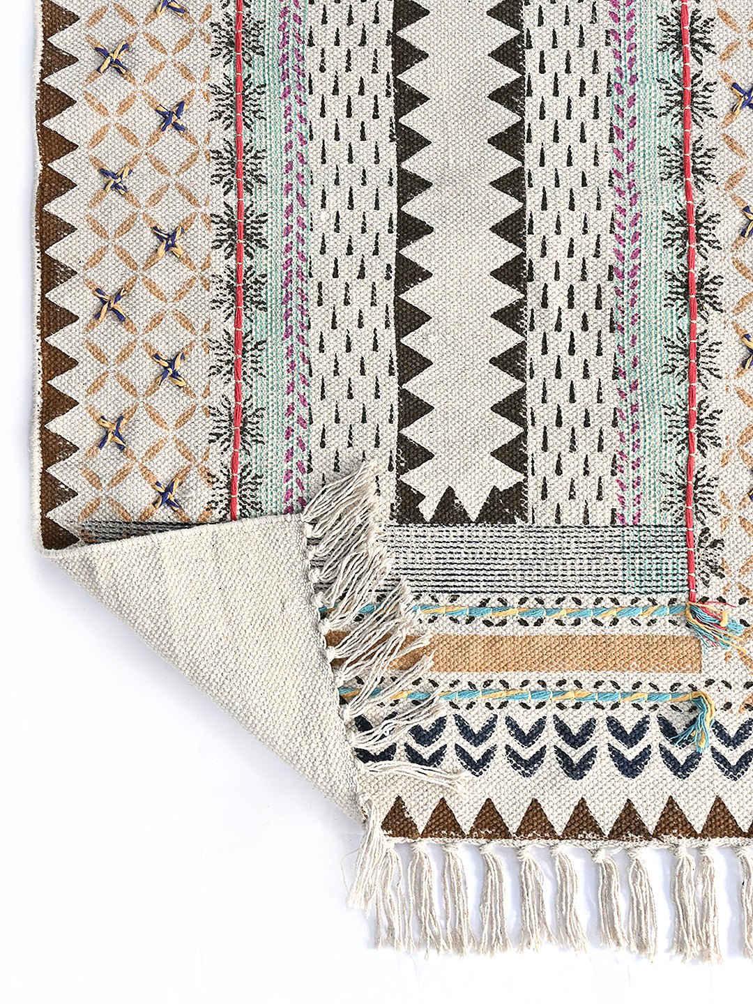 ASIATIC - BLOCK PRINTED COTTON FLOOR RUG RUNNER - ART AVENUE
