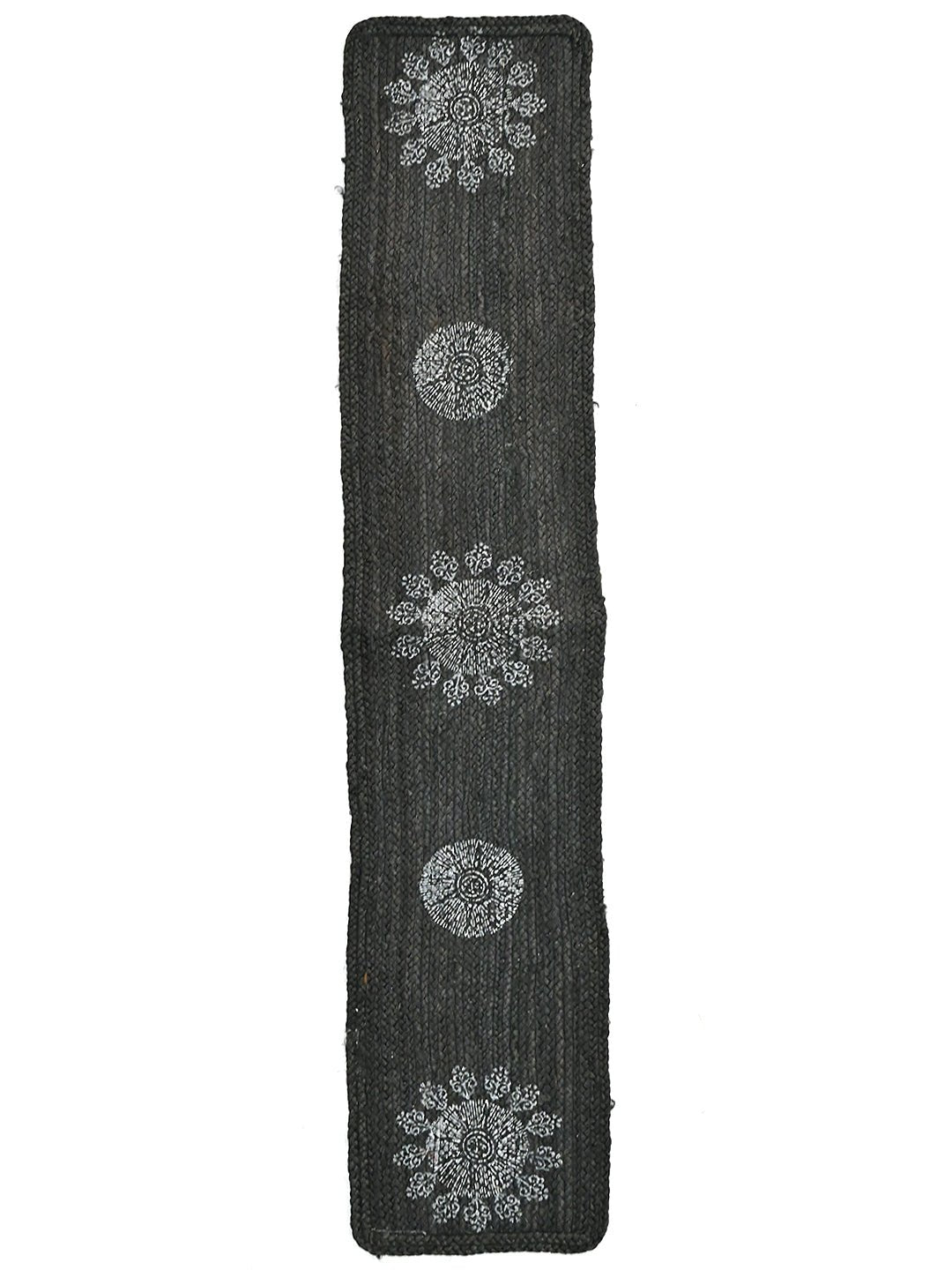 ISAAC - JUTE BRAIDED BLOCK PRINTED FLOOR RUNNER - ART AVENUE