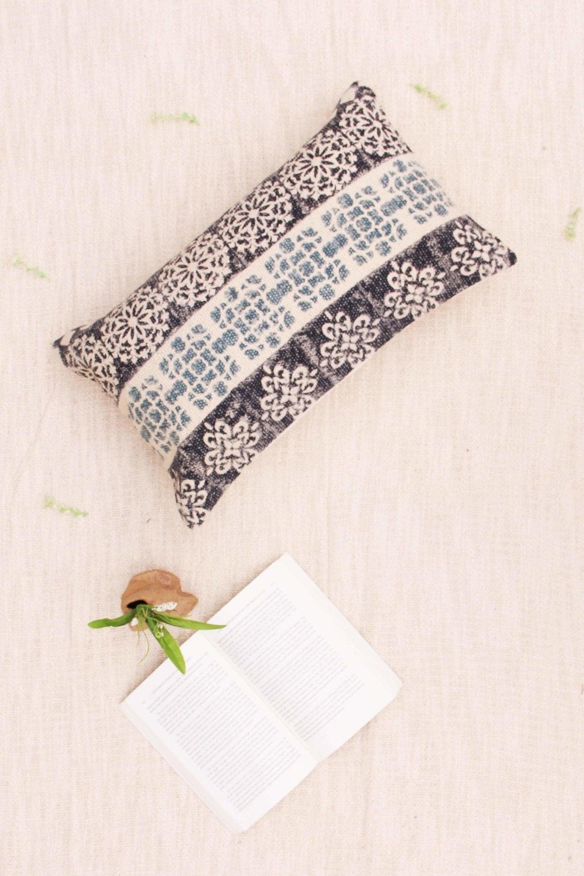 Agleam Block-Printed Lumbar Cushion Cover — Art Avenue