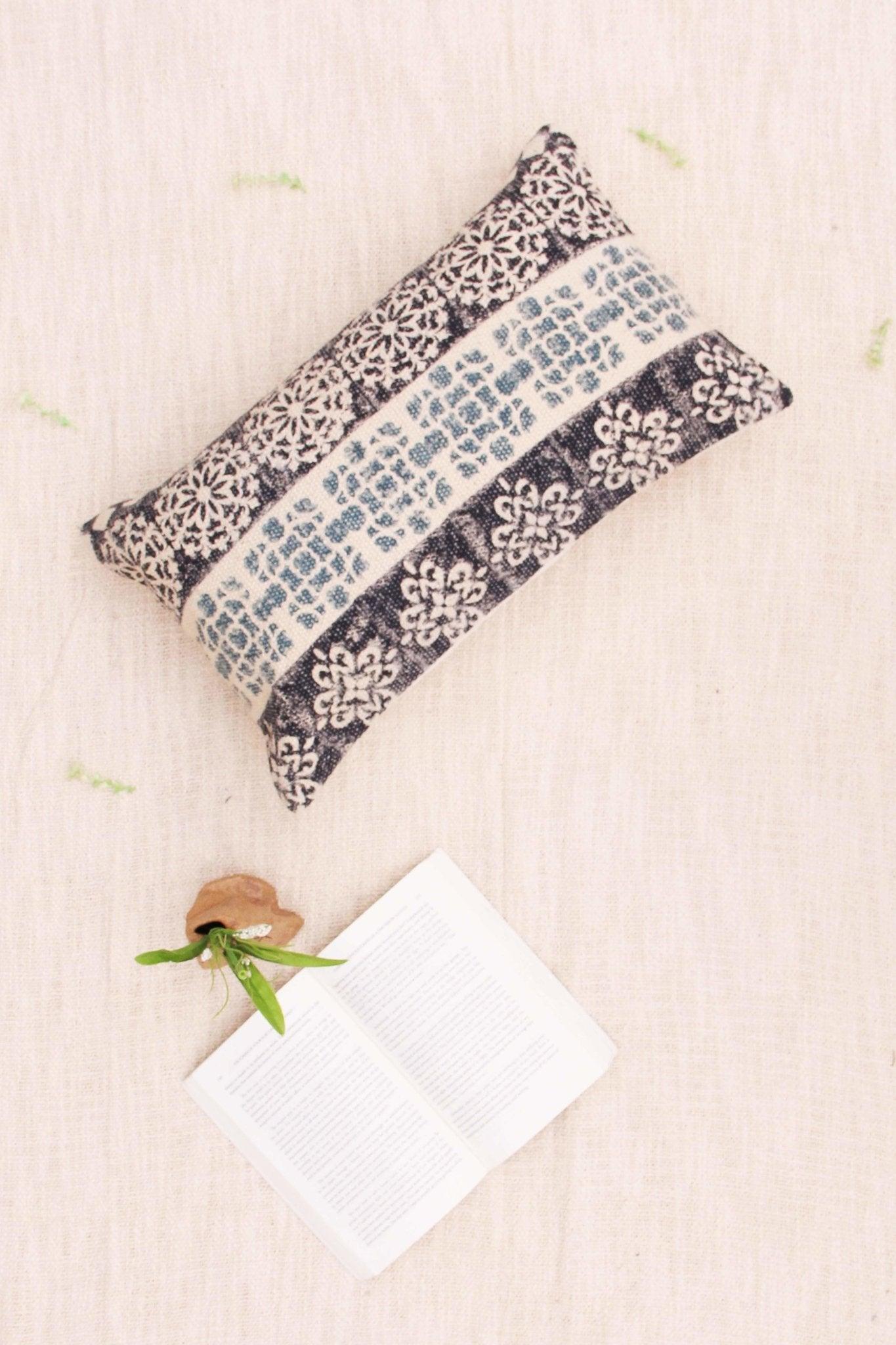 Agleam Block-Printed Lumbar Cushion Cover — Art Avenue
