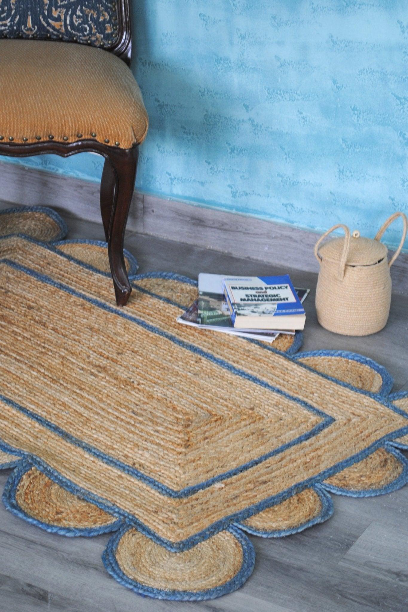 Arene braided jute rug room setting — Art Avenue