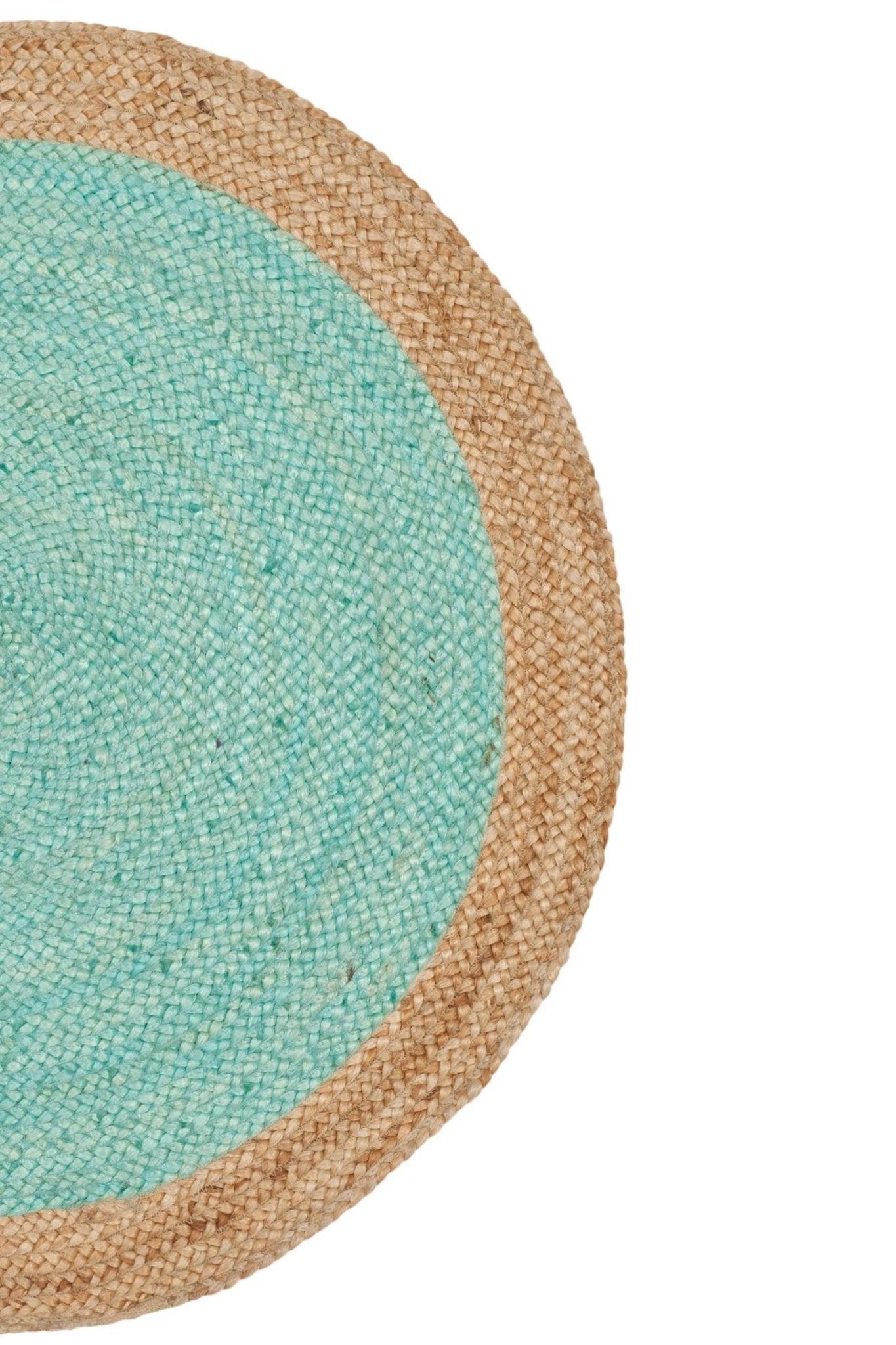 Arizona round jute rug room setting — Art Avenue India