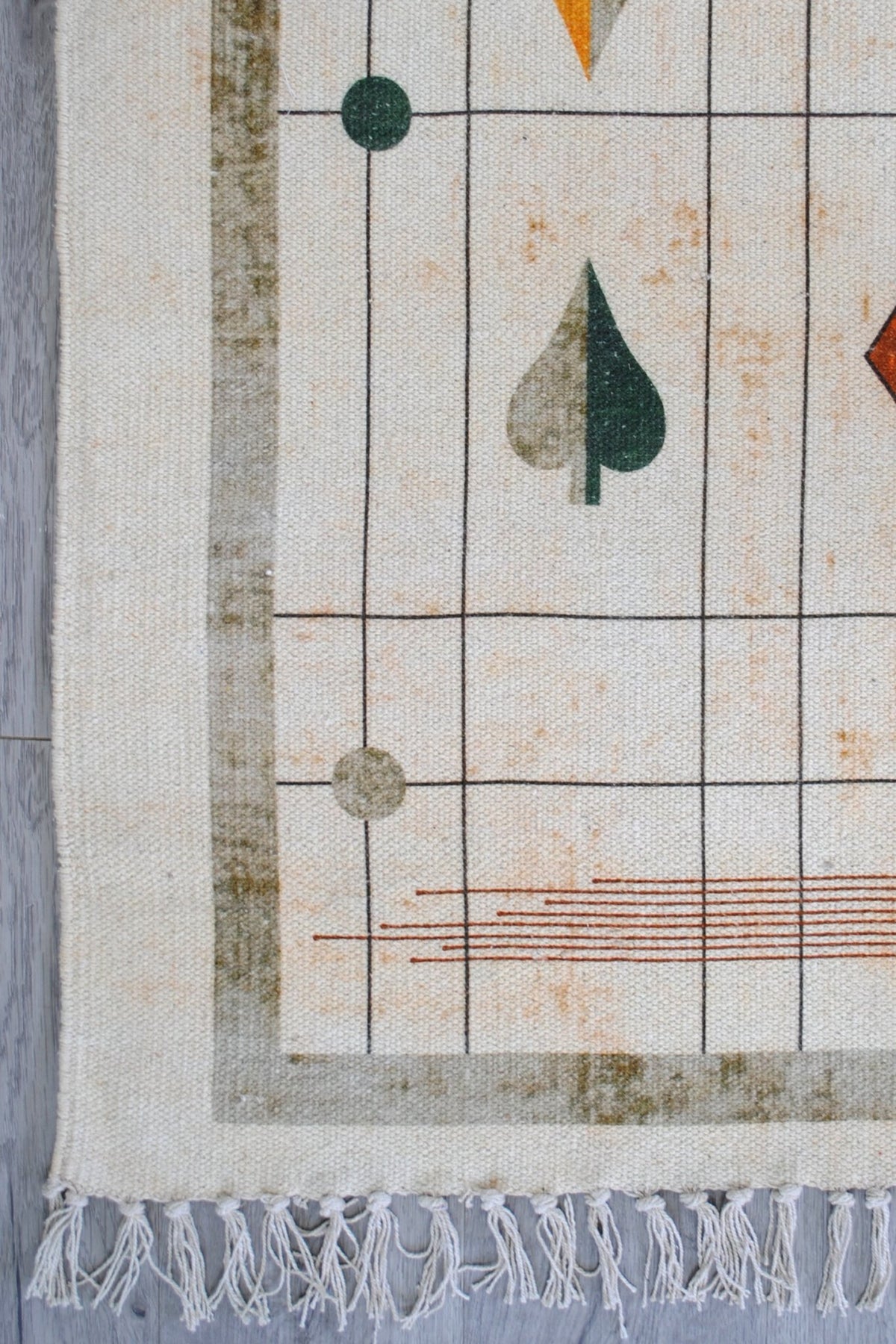 Betula block-printed rug multiple sizes — Art Avenue India